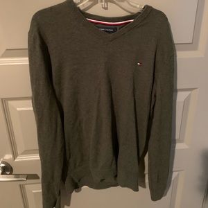 Tommy Hilfiger V-Neck Sweater Olive Green